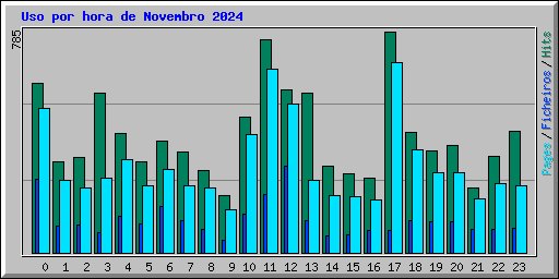 Uso por hora de Novembro 2024