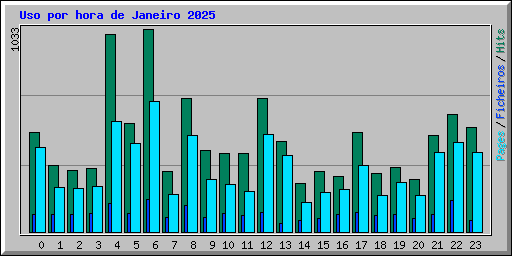 Uso por hora de Janeiro 2025