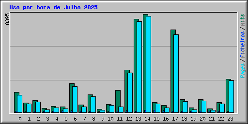 Uso por hora de Julho 2025